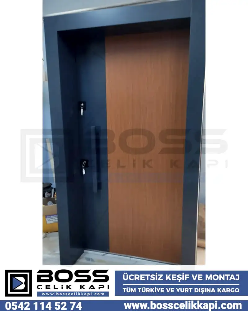 Çift Renkli Ahşap Kaplama Çelik Kapı Modelleri Çelik Kapı Fiyatları İstanbul