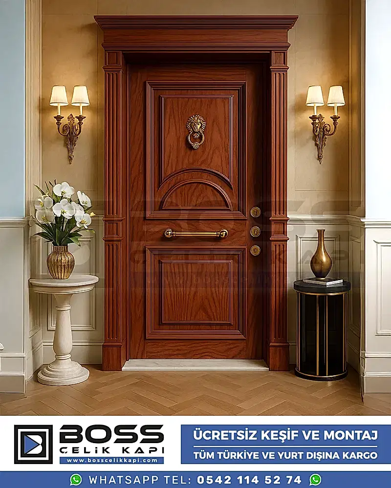 Niky-Klasik-Ceviz-Gold-Celik-Kapi