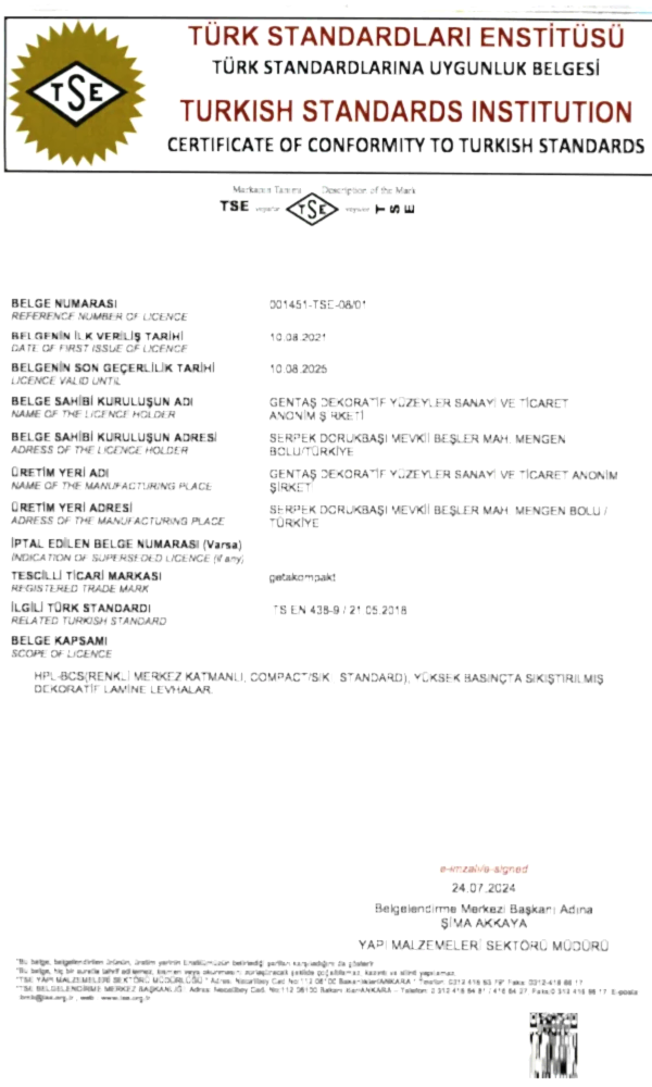 Kompakt Panel Tse Sertifikasi Kapi