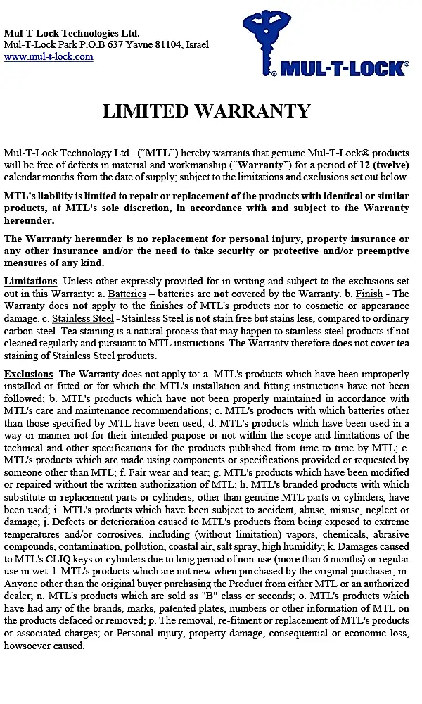 Mult Lock Kilit Sertifikasi