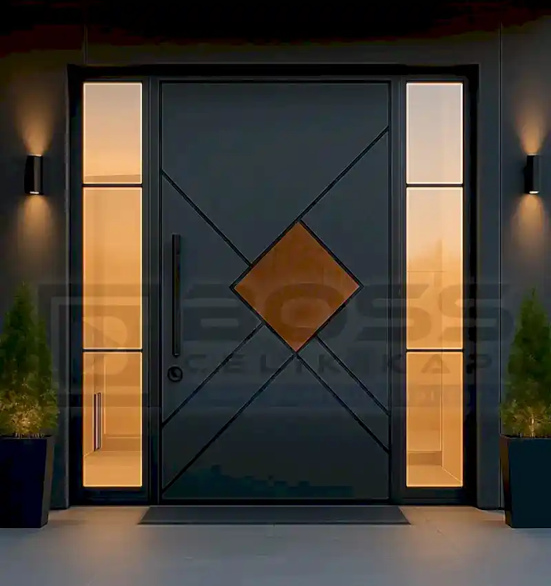 Villa Kapısı Dış Kapı Antrasit Oak Princeton