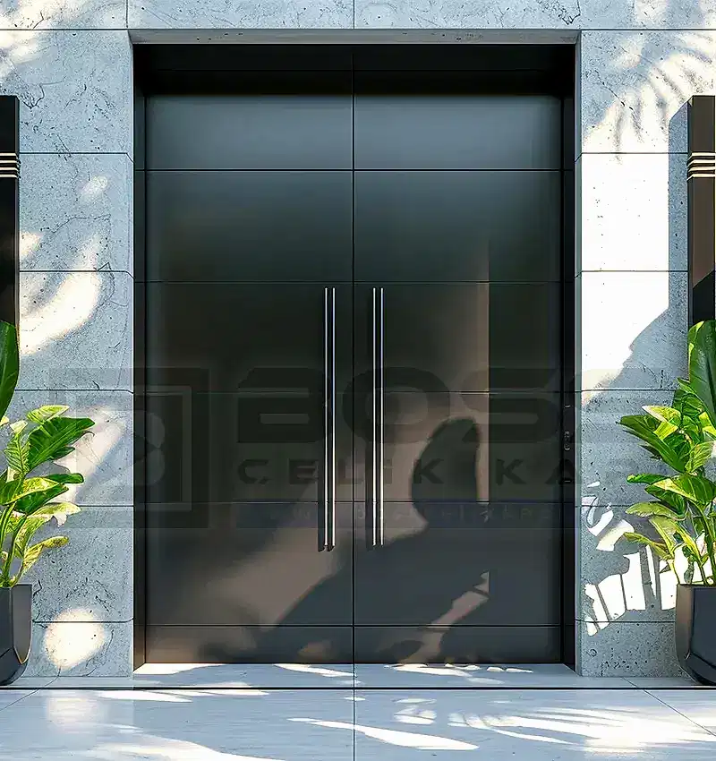 Antrasit Kompozit Villa Dış Kapı Modelleri Lock