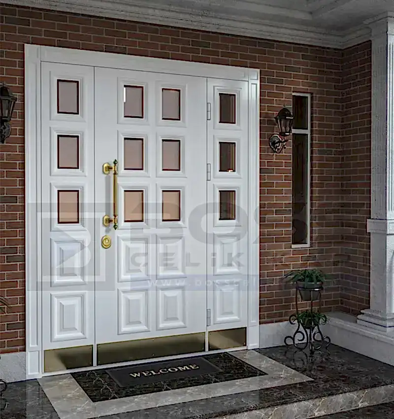 Beyaz Camlı Villa Kapısı Maxim