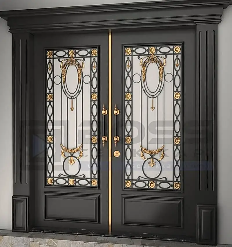 Altın Ferforje Detaylı Villa Kapısı Modelleri 247