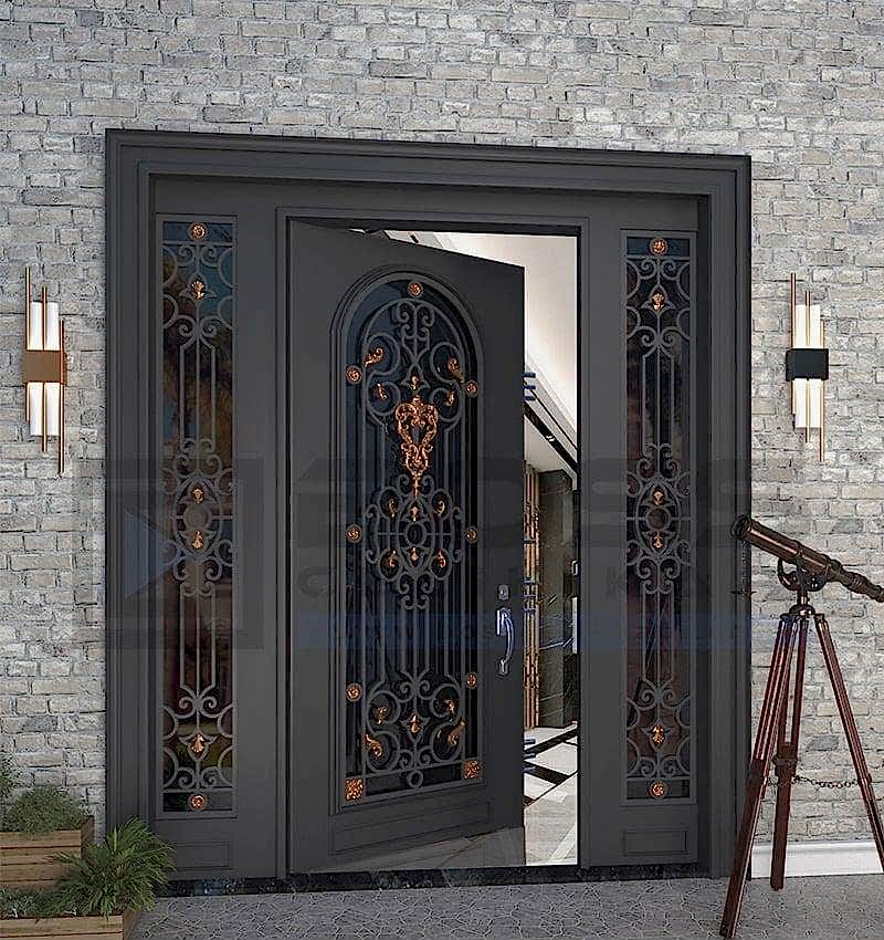 2024 Ferforje Villa Kapısı Antrasit Gold