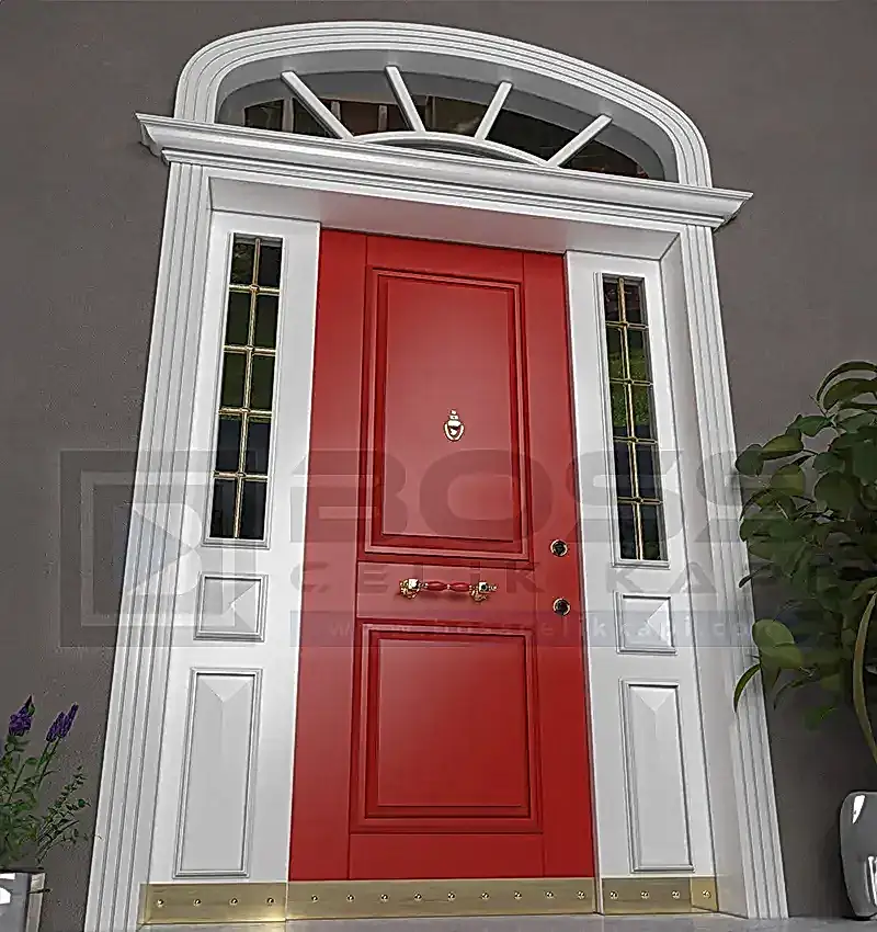 Kırmızı Beyaz Villa Kapısı