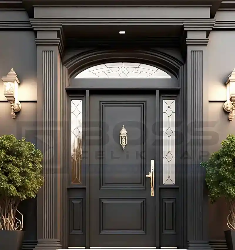 Siyah Villa Kapısı Poseidon