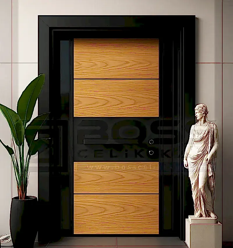 Meşe Siyah Villa Kapısı Lamine