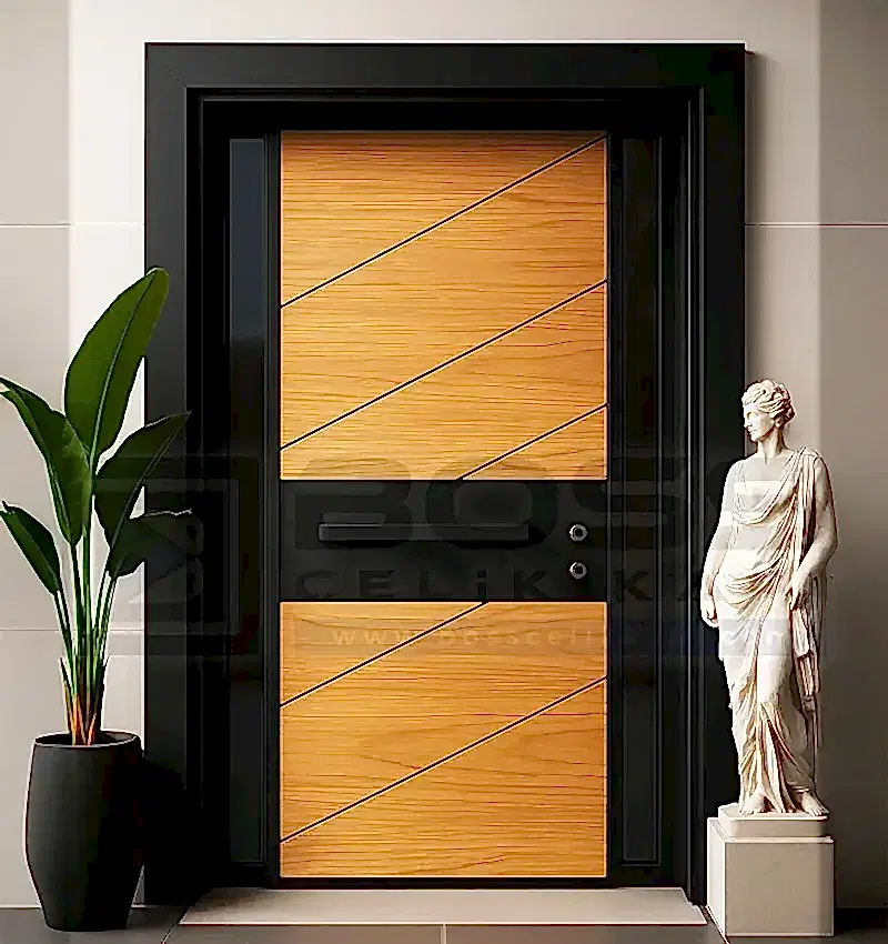 Teak Siyah Villa Kapısı Lamine