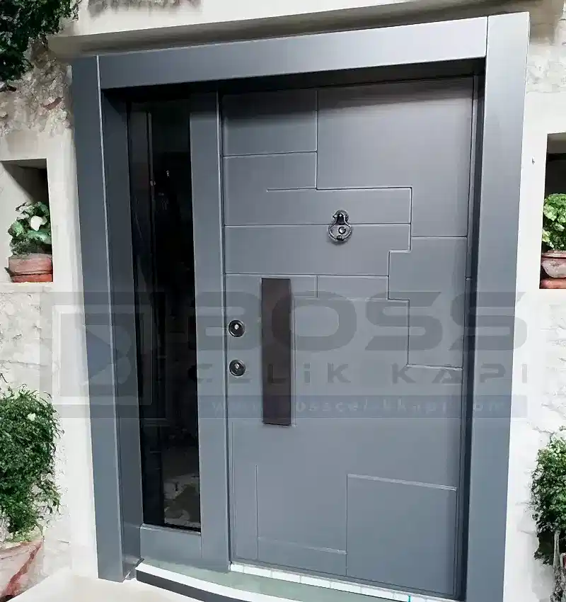 Geometrik Antrasit Villa Kapısı Modelleri 2024 Fiyatları