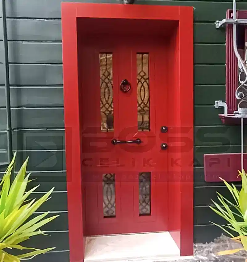 Kırmızı Kompakt Villa Kapısı